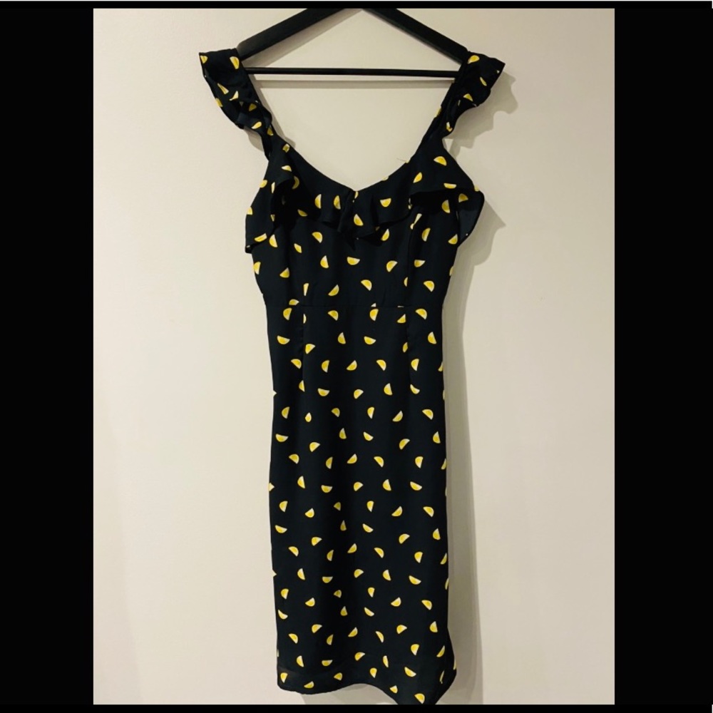 🍋 Lemon Print Ruffle Midi Summer Dress 🍋